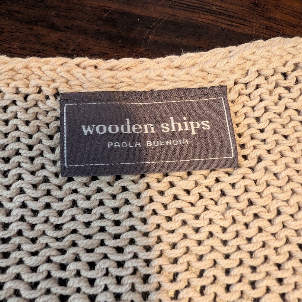 Wooden Ships 'SUMMER' Print V-Neck Knit Sweater, Women's S/M - Picture 3 of 7